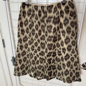 Talbots Animal Print A-Line Skirt